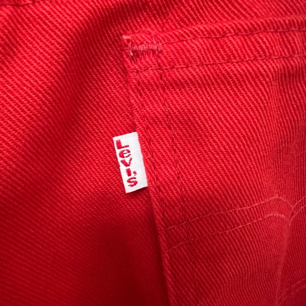 Vintage Levis Red Straight Leg High Rise Pants Made in USA White Tab W28 L32